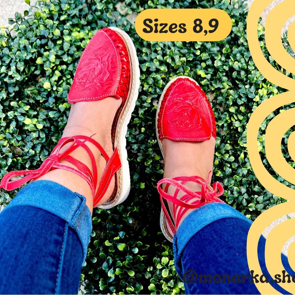 Wrap around huarache sandals closed toe